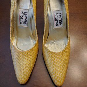 Yellow Snakeskin Heels